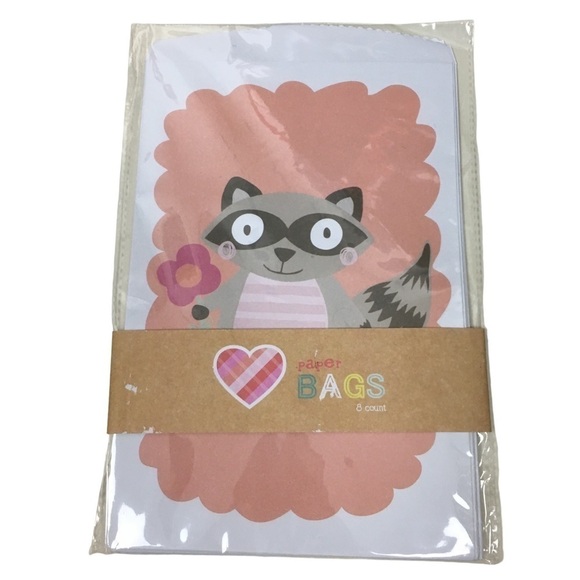 Party Favor Paper Gift Bags Treat Sacks Forest Friends Fox Raccoon 24 Total - Picture 3 of 3